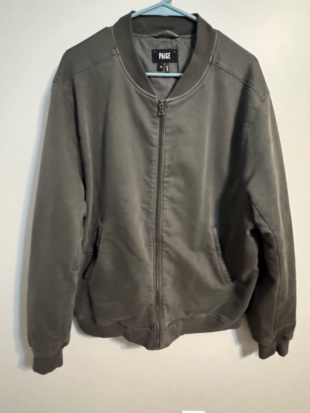 PAIGE Charcoal Gray Bomber Jacket Men's XL Never Worn